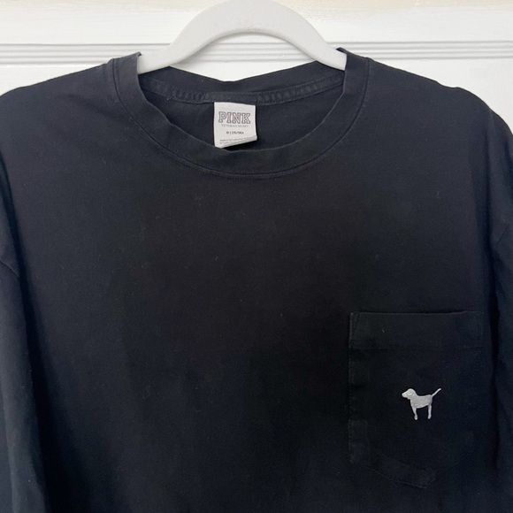 Victoria’s Secret PINK Black Sequins Bling Long Sleeve Tee | M - Picture 3 of 9